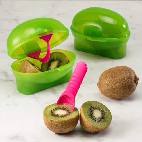 Vista 3 de Hutzler Snack Attack Kiwi to-Go Contenedor Kiwi Bento Box