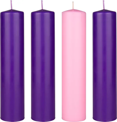 Vista 22 de Mega Candles Juego de 4 piezas de velas de Adviento de Navidad sin perfume, vertidas a mano de cera premium con parte superior en forma de campana