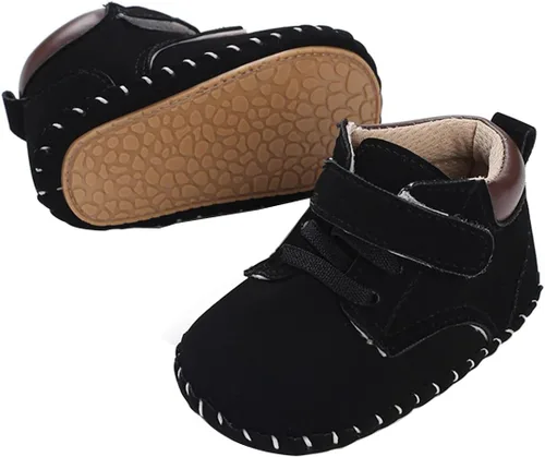 Vista 6 de COSANKIM Zapatos deportivos para bebé niño y niña, zapatos de tobillo altos, antideslizantes, suela suave, zapatos de cuna para niños pequeños