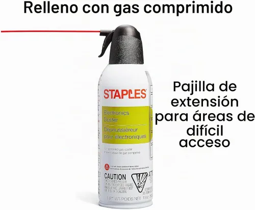 Vista 7 de Staples Plumero de aire comprimido – 10 oz. Lata para electrónica, teclados y dispositivos de oficina