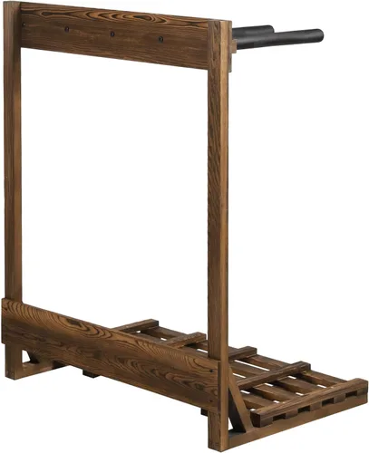 Vista 6 de MyGift Estante vertical independiente para tablas de surf de 4 pies de alto, estilo casa de playa, soporte de almacenamiento para tabla de remo SUP
