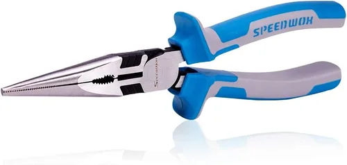 Vista 8 de SPEEDWOX Alicates de punta larga de 6 pulgadas, resistentes que reducen el esfuerzo en un 35% cortadores de alambre multiusos, quitar tornillos