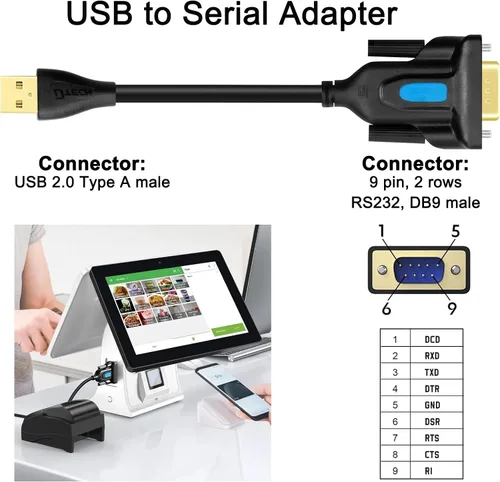 Vista 3 de DTECH Adaptador USB a serie DB9 RS232 Cable Prolífico Chip PL2303 DB-9 Cable macho de 3 pies compatible con Windows 11 10 8 7 Mac Linux