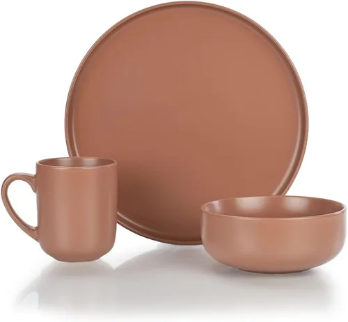 Vista 7 de Everything Kitchens Colección moderna de vajilla plana (Indio, juego de vajilla de 12 piezas)