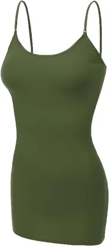 Vista 50 de Emmalise Camisola larga casual básica para mujer, con tirantes ajustables, top en capas