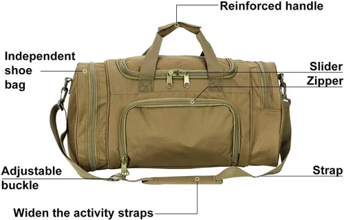 Vista 7 de Bolsa de gimnasio para hombres y mujeres con compartimento para zapatos, deporte, fin de semana, viajes, durante la noche, bolsa de transporte