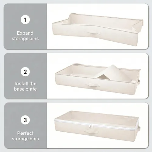 Vista 7 de TidyCorner 2-Pack Under Bed Storage Containers, 4.5 Inches Tall Low Profile Underbed Clothes Storage Organizer Bin with Sturdy Sidewalls/Bottom