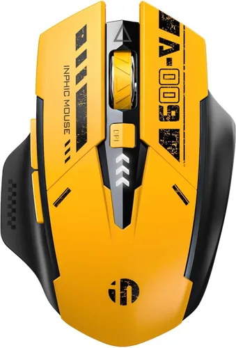Vista 8 de INPHIC - Ratón inalámbrico recargable silencioso actualizado, 12800 DPI para juegos Tri-Mode 2.4G/Type-C Wired/Bluetooth Wireless Gaming Mouse