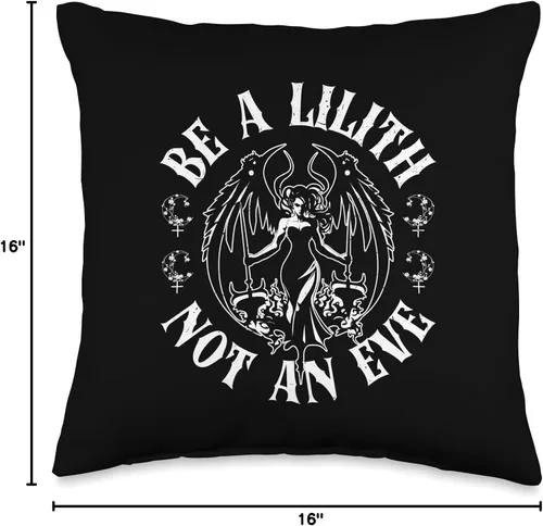 Vista 4 de Lilith Demon Design Lilith Demon Gothic Mythology Folklore Satanic Dark Ocultit - Almohada de 16 x 16 pulgadas, multicolor