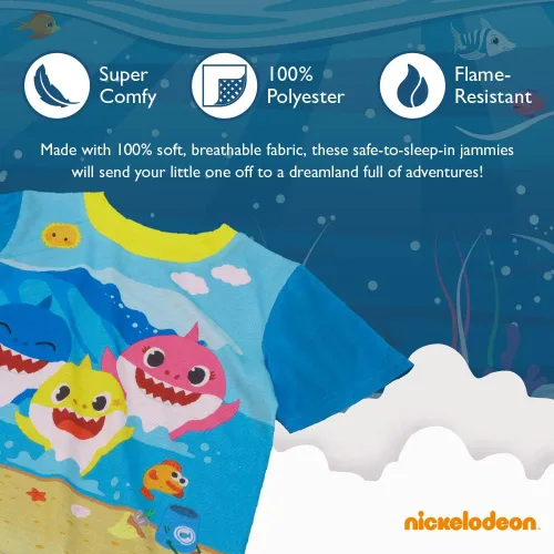 Vista 3 de Nickelodeon Conjunto de pijama de tiburón bebé para niños