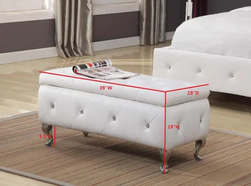 Vista 3 de Kings Brand Furniture - Banca de diseño, tapizado, con nudos, con espacio para almacenamiento, estilo Otomano., Tela, Negro