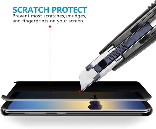 Vista 3 de LYWHL Paquete de 3 protectores de pantalla de privacidad para Note 8 / Note 9, antiespía, película de vidrio templado para Samsung Galaxy Note 8