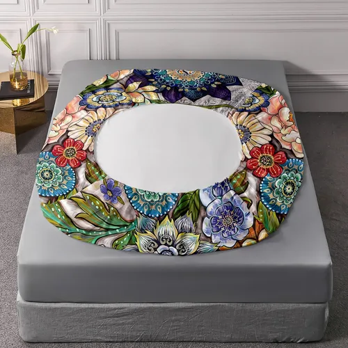 Vista 6 de Nttopship Sábanas y fundas de almohada florales bohemias, sábana bajera ajustable de microfibra suave, bolsillos profundos, decoración