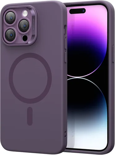 Vista 14 de ESR Funda para iPhone 15 con MagSafe, soporta carga magnética, funda delgada de silicona líquida, absorción de golpes, protección de pantalla y Negro