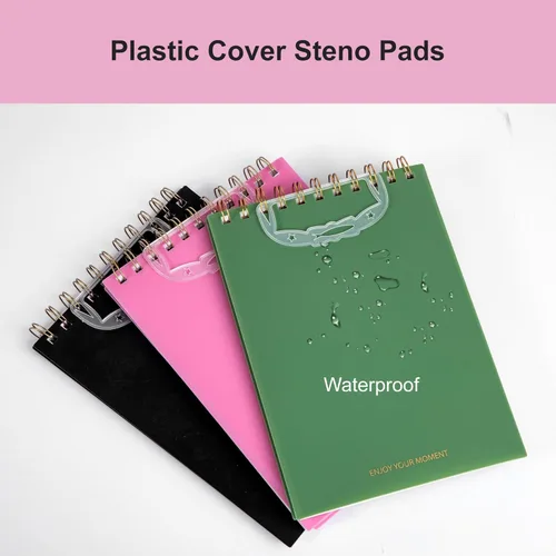 Vista 2 de Yoment Steno - Paquete de 3 cuadernos en espiral de 6 x 9 pulgadas, 80 hojas (160 páginas), cuaderno espiral encuadernado en la parte superior