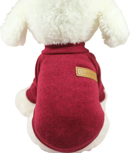 Vista 18 de Suéter de punto clásico para perros y mascotas, cálido para invierno, abrigo para cachorros y mascotas, ropa de suéter suave para perros pequeños
