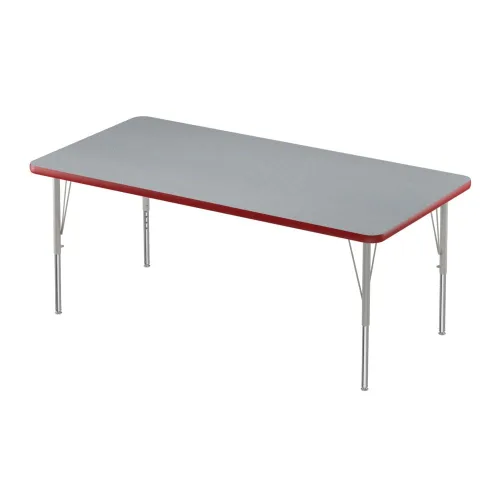 Vista 75 de Correll - Mesa rectangular de actividades para el aula de 30 x 60 pulgadas, altura ajustable (19-29 pulgadas), parte superior de granito gris, borde