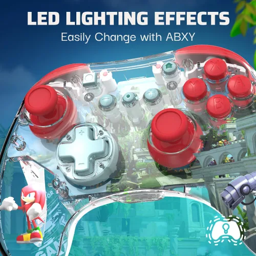Vista 4 de PDP REALMz Wireless Controller for Nintendo SwitchOLED - Sonic Superstars Knuckles Sky Sanctuary Zone
