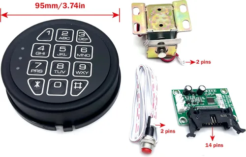 Vista 3 de Reemplazo de seguro para armas, cerradura electrónica con teclado negro