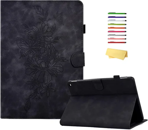 Vista 30 de Funda para tableta Amazon Kindle Fire HD 8 (8ª/7ª/6ª generación, 2018/2017/2016), con portalápices, bolsillo para tarjetas, imán de piel sintética