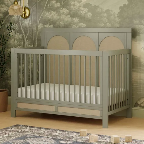 Vista 3 de Namesake Cuna convertible Eloise 4 en 1 en salvia francesa Performance Sand Eco-Weave, certificado GREENGUARD Gold