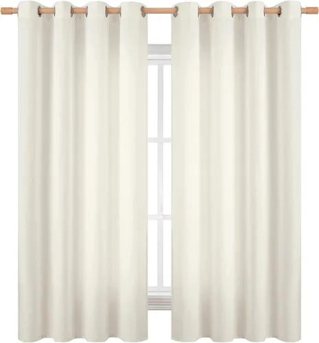 Vista 58 de BGment Cortinas de Lino Beige de 63 Pulgadas de Largo 2 Paneles - Tratamientos para Ventanas con Textura de Arpillera Filtrantes de Luz Cortinas