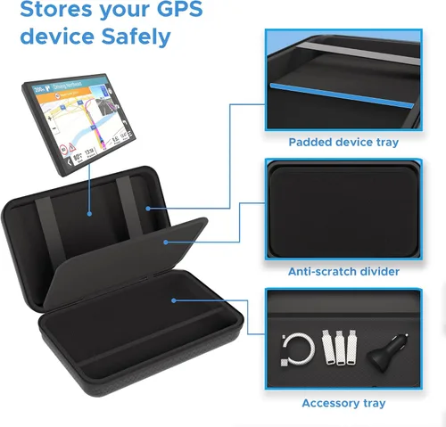 Vista 2 de Digicharge Estuche rígido de transporte para Garmin Drive 53 52 51 Drivesmart 55 51 50 Driveassist 51 50 Driveluxe 52LMT-S 51LMT-S Zumo XT 396LMT-S