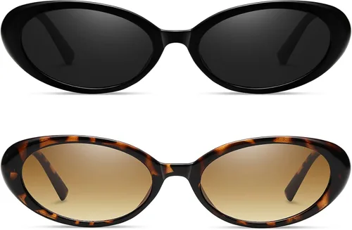 Vista 3 de Gafas de sol ovaladas retro para mujer, gafas de ojo de gato a la moda