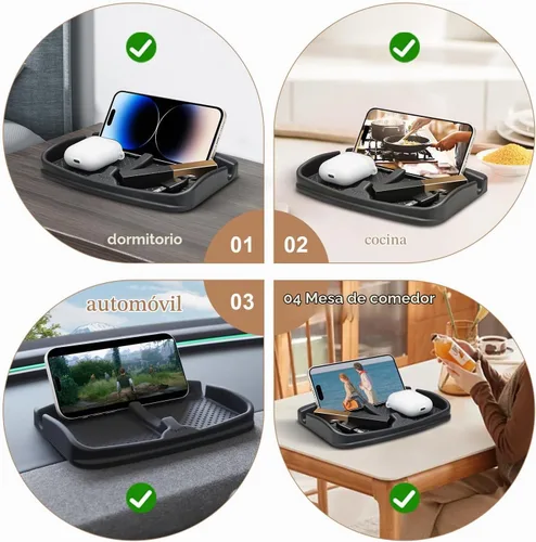 Vista 2 de Almohadilla antideslizante de agarre para tablero de automóvil para teléfono celular, llaveros, gafas de sol, soporte para teléfono celular