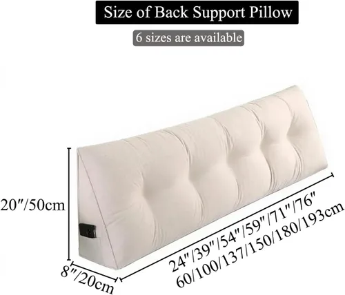 Vista 3 de Almohada de Cuña Triangular Twin XL para Cama para Brecha del Cabecero, Almohadas de Lectura Triangulares para Sentarse en la Cama, Almohada de Cuña