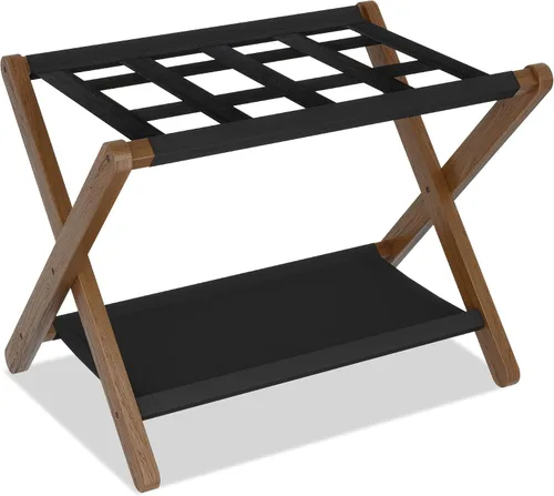 Vista 10 de Heybly HLR010Z1 - Portaequipajes, soporte plegable para maleta con estante de almacenamiento, soporte de equipaje de alta resistencia