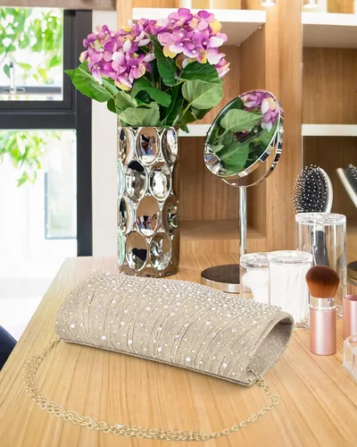 Vista 2 de TINDTOP - Bolsos de mano para mujer, formales para noche, de ante, con hombro, tipo sobre, para fiesta, bolsos cruzados, para boda, cóctel, bailes