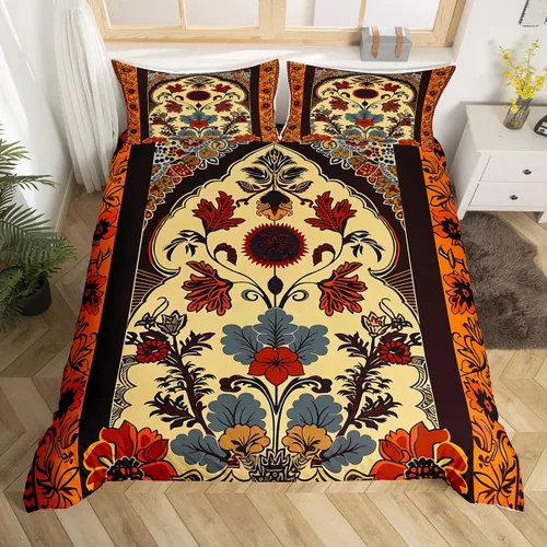 Vista 29 de Erosebridal Juego de ropa de cama gótica de damasco para adultos, funda de edredón victoriana antigua, tamaño individual, funda de edredón gótica