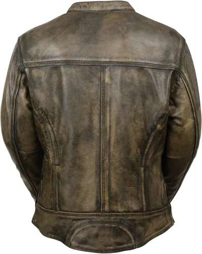 Vista 2 de Milwaukee Chaqueta de cuero BRN para mujer, 2 bolsillos para pistola
