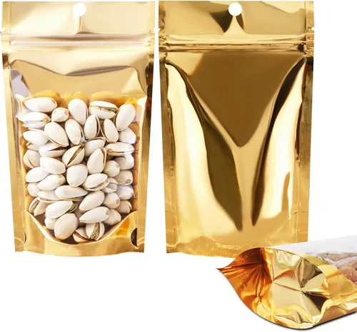Vista 6 de Paquete de 100 bolsas a prueba de olores con ventana frontal transparente, 4 x 6 pulgadas, bolsas resellables de almacenamiento de alimentos, bolsas