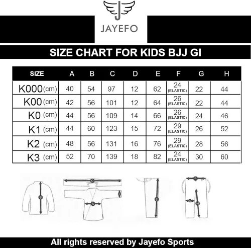 Vista 3 de Jayefo JIU Jitsu GI para niños y niñas, IBJJF Legal BJJ ligero, suave, preencogido, para niños y jóvenes, sin MMA, cinturón blanco