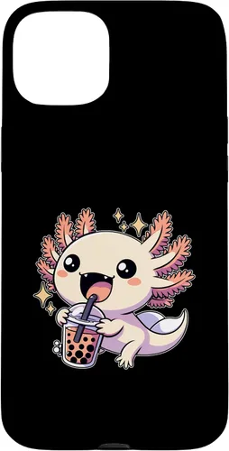 Vista 9 de Funda de té de burbujas japonesa para iPhone 11 Pro Max Kawaii axolotl Boba