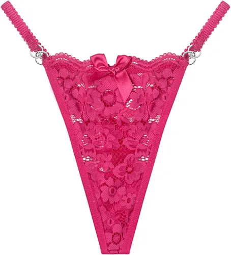Vista 2 de Dirk41 Ropa interior de algodón para mujer de encaje sexy bragas ropa interior tanga tanga transpirable rayas bragas