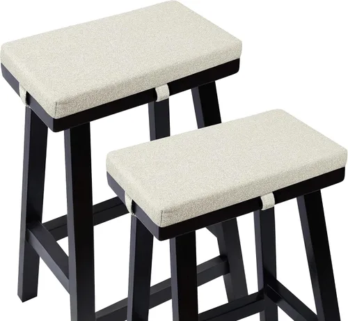 Vista 10 de Tromlycs Cojín rectangular para taburete de bar, funda de cojín rectangular con lazos para correa, 18 x 9.5 pulgadas, 1 unidad, color negro