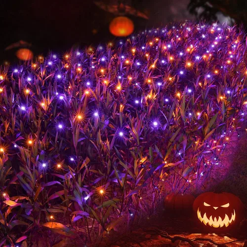 Vista 17 de Joomer - Luces navideñas de red, 12 x 5 pies, 360 ledes, conectables, impermeables, 8 modos, temporizador, para exterior, Navidad, arbusto, árbol