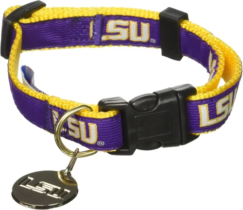 Vista 2 de Collar de perro de NCAA. PREMIUM cuello ajustable Collar de perros – Fútbol/Baloncesto para perros & gatos. Durable Collar de mascota de deportes