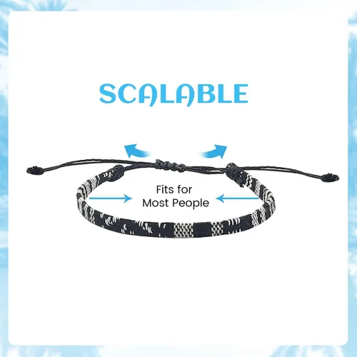Vista 7 de String Boho Bracelet Ankle Adjustable Beaded Anklets,Handmade Surfer Beach Bracelets,Colorful Braided Bracelets String Rope Anklets Bracelets