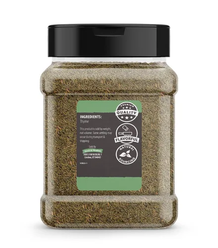 Vista 2 de Birch & Meadow Fancy Cut Hojas de tomillo, 3.8 oz, aromáticas, tradicionales