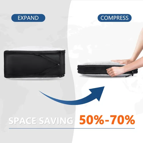Vista 3 de U+U Large Compression Packing Cubes for Travel, Double-Sided Compression Suitcase Organizer Bag, Expandable Travel Accessories for Separate Clean
