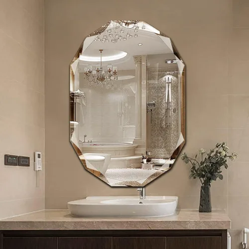 Vista 10 de SNUGACE Espejo de tocador de baño de montaje en pared sin marco con borde biselado, 20 x 28 pulgadas