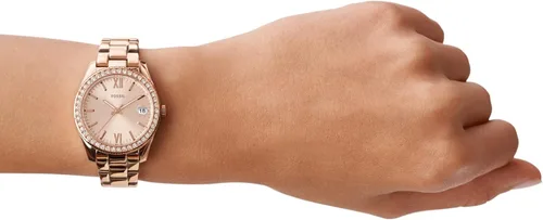 Vista 3 de Fossil Scarlette - Reloj de cuarzo de acero inoxidable para mujer