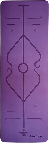 Vista 8 de BodyForge - Tapete de yoga grueso de 0.315 pulgadas, elastómero termoplástico, ecológico, con marcas de alineación, antideslizante, extra gruesa