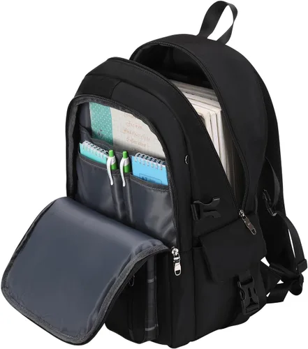 Vista 5 de Linda mochila para niña, adolescente, mochila diaria para mujer, Negro -, Classic