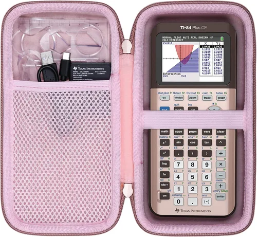 Vista 17 de co2CREA Estuche de transporte para Texas Instruments TI-84 Plus CE Python mejorado/TI-84/TI-Nspire CX II CAS/TI-Nspire CX II/TI-83 Plus/TI-89