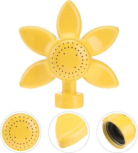 Vista 2 de Aspersor de césped, diseño de flores amarillas de 4.3 pulgadas, paquete de 2, rociadores metálicos para áreas de césped pequeñas, juego de niños